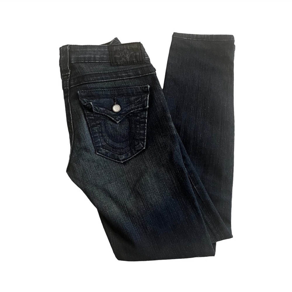 low rise True Religion skinny jeans